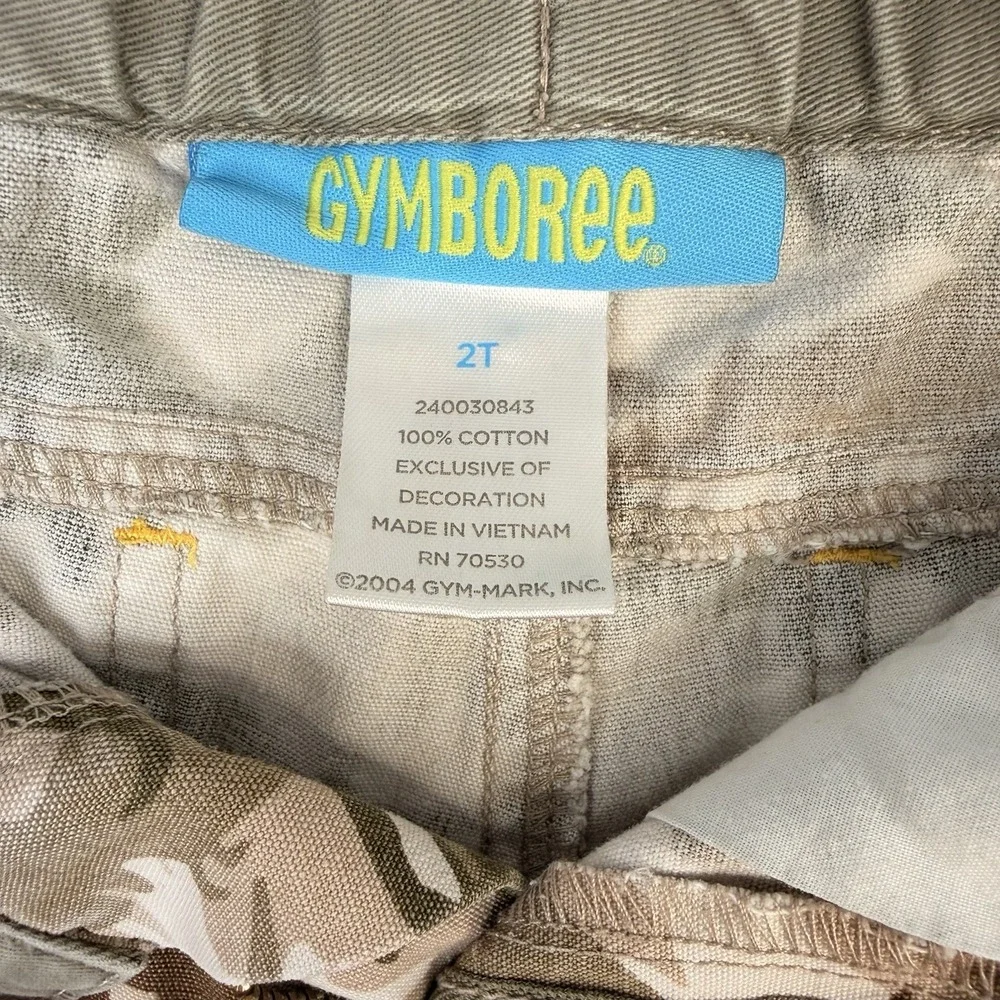 Gymboree 2T Boys dinosaur camo cargo VTG Y2K Cotton Canvas Pockets 4